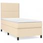 Preview: Boxspringbett mit Matratze Creme 90x190 cm Stoff