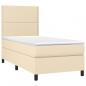 Preview: Boxspringbett mit Matratze Creme 90x190 cm Stoff