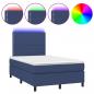 Preview: Boxspringbett mit Matratze & LED Blau 120x200 cm Stoff