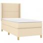 Preview: Boxspringbett mit Matratze Creme 90x190 cm Stoff