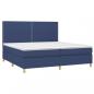 Preview: Boxspringbett mit Matratze & LED Blau 200x200 cm Stoff