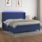 Preview: ARDEBO.de - Boxspringbett mit Matratze & LED Blau 200x200 cm Stoff