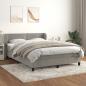 Preview: ARDEBO.de - Boxspringbett mit Matratze Hellgrau 140x190 cm Samt