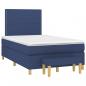 Preview: Boxspringbett mit Matratze Blau 120x200 cm Stoff