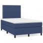 Preview: Boxspringbett mit Matratze Blau 120x200 cm Stoff