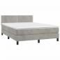 Preview: Boxspringbett mit Matratze Hellgrau 140x200 cm Samt