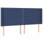 Preview: LED Kopfteil Blau 203x16x118/128 cm Stoff