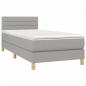 Preview: Boxspringbett mit Matratze & LED Hellgrau 80x200 cm Stoff