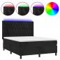 Preview: Boxspringbett mit Matratze & LED Schwarz 140x190 cm Samt