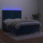 Preview: Boxspringbett mit Matratze & LED Dunkelblau 140x190 cm Samt