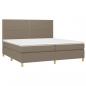 Preview: Boxspringbett mit Matratze & LED Taupe 200x200 cm Stoff