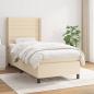 Preview: ARDEBO.de - Boxspringbett mit Matratze Creme 90x190 cm Stoff