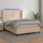 Preview: ARDEBO.de - Boxspringbett mit Matratze & LED Cappuccino-Braun 140x200cm