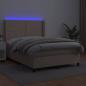 Preview: Boxspringbett mit Matratze & LED Cappuccino-Braun 140x200cm