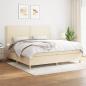 Preview: ARDEBO.de - Boxspringbett mit Matratze Creme 200x200 cm Stoff