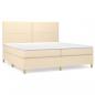 Preview: Boxspringbett mit Matratze Creme 200x200 cm Stoff