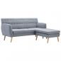 Preview: Sofa L-Form Stoff 171,5x138x81,5 cm Hellgrau