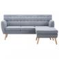 Preview: Sofa L-Form Stoff 171,5x138x81,5 cm Hellgrau