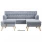 Preview: Sofa L-Form Stoff 171,5x138x81,5 cm Hellgrau