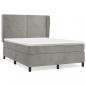 Preview: Boxspringbett mit Matratze Hellgrau 140x190 cm Samt