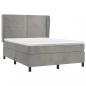 Preview: Boxspringbett mit Matratze Hellgrau 140x190 cm Samt