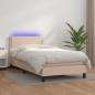 Preview: ARDEBO.de - Boxspringbett mit Matratze & LED Cappuccino-Braun 80x200cm