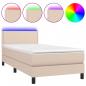 Preview: Boxspringbett mit Matratze & LED Cappuccino-Braun 80x200cm