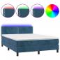 Preview: Boxspringbett mit Matratze & LED Dunkelblau 140x200 cm Samt