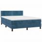 Preview: Boxspringbett mit Matratze & LED Dunkelblau 140x200 cm Samt