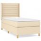 Preview: Boxspringbett mit Matratze Creme 90x190 cm Stoff