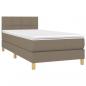 Preview: Boxspringbett mit Matratze & LED Taupe 90x190 cm Stoff