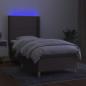 Preview: Boxspringbett mit Matratze & LED Taupe 90x190 cm Stoff