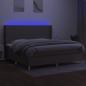 Preview: Boxspringbett mit Matratze & LED Taupe 200x200 cm Stoff