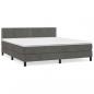 Preview: Boxspringbett mit Matratze Dunkelgrau 160x200 cm Samt