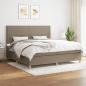 Preview: ARDEBO.de - Boxspringbett mit Matratze Taupe 200x200 cm Stoff