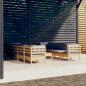 Preview: ARDEBO.de - 9-tlg. Garten-Lounge-Set mit Grauen Kissen Kiefer Massivholz