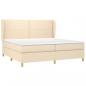 Preview: Boxspringbett mit Matratze Creme 200x200 cm Stoff