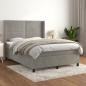 Preview: ARDEBO.de - Boxspringbett mit Matratze Hellgrau 140x200 cm Samt