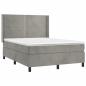 Preview: Boxspringbett mit Matratze Hellgrau 140x200 cm Samt