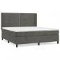 Preview: Boxspringbett mit Matratze Dunkelgrau 160x200 cm Samt