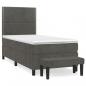 Preview: Boxspringbett mit Matratze Dunkelgrau 80x200 cm Samt