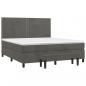 Preview: Boxspringbett mit Matratze Dunkelgrau 160x200 cm Samt