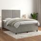 Preview: ARDEBO.de - Boxspringbett mit Matratze Hellgrau 140x190 cm Samt