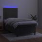 Preview: Boxspringbett mit Matratze & LED Dunkelgrau 80x200 cm Samt