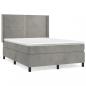 Preview: Boxspringbett mit Matratze Hellgrau 140x190 cm Samt