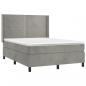 Preview: Boxspringbett mit Matratze Hellgrau 140x190 cm Samt