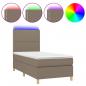 Preview: Boxspringbett mit Matratze & LED Taupe 90x190 cm Stoff