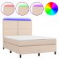 Preview: Boxspringbett mit Matratze & LED Cappuccino-Braun 140x200cm