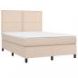 Preview: Boxspringbett mit Matratze & LED Cappuccino-Braun 140x200cm