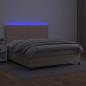 Preview: Boxspringbett mit Matratze & LED Cappuccino-Braun 140x200cm